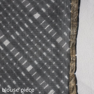 Black - Leheriya Tie-Dye Mothra Kota Doria Silk Saree