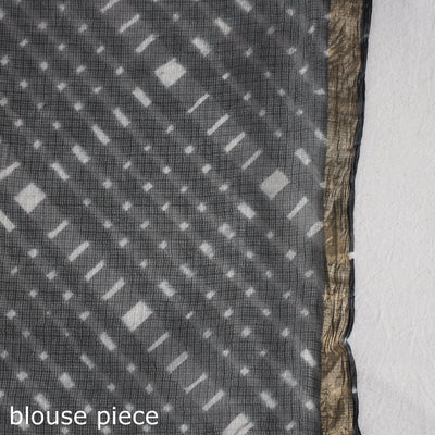 Black - Leheriya Tie-Dye Mothra Kota Doria Silk Saree