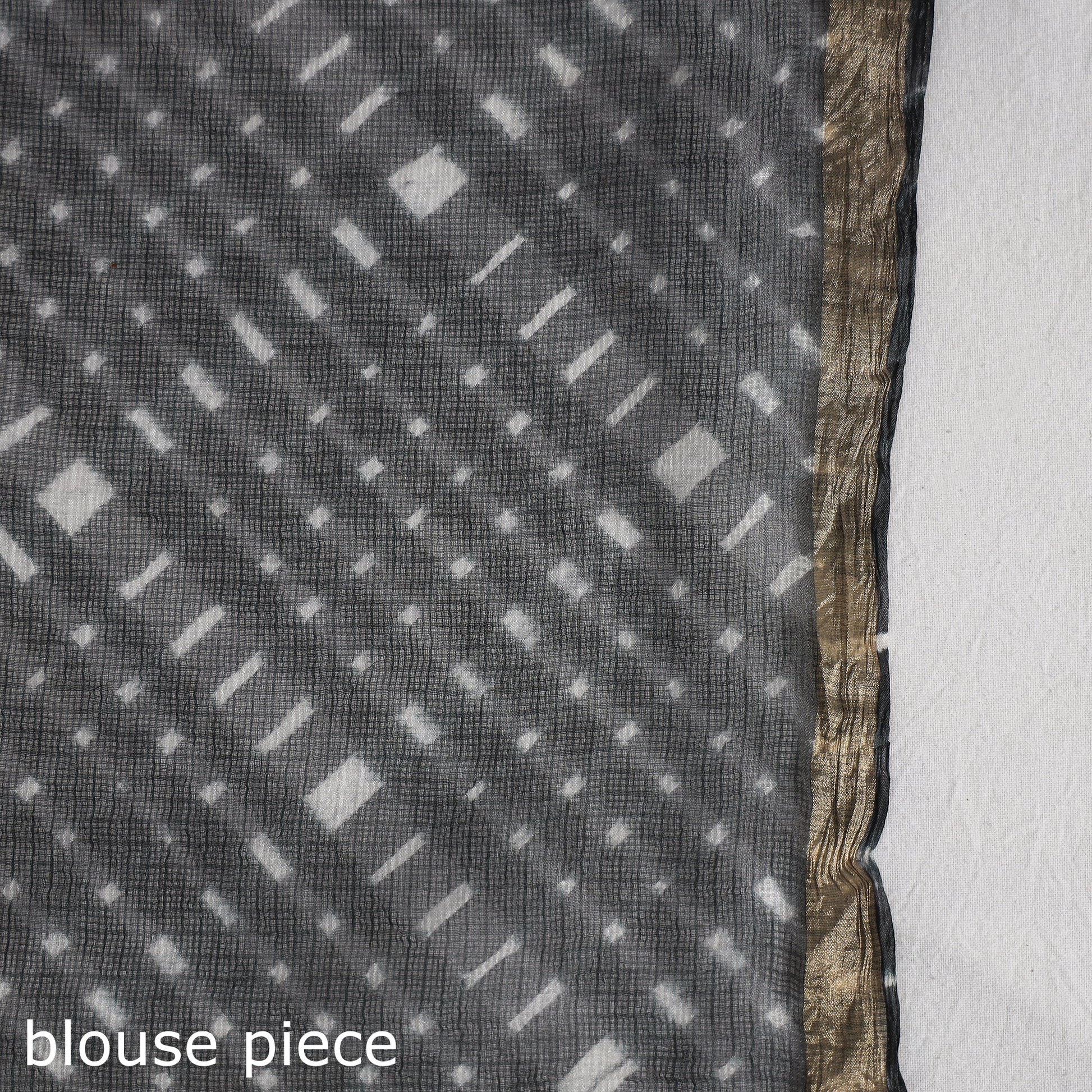 Black - Leheriya Tie-Dye Mothra Kota Doria Silk Saree