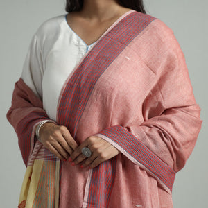 Brown - Bengal Jamdani Buti Handloom Cotton Dupatta with Tassels 35