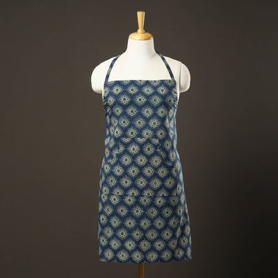 Ajrakh Block Printed Cotton Apron with Pocket 32