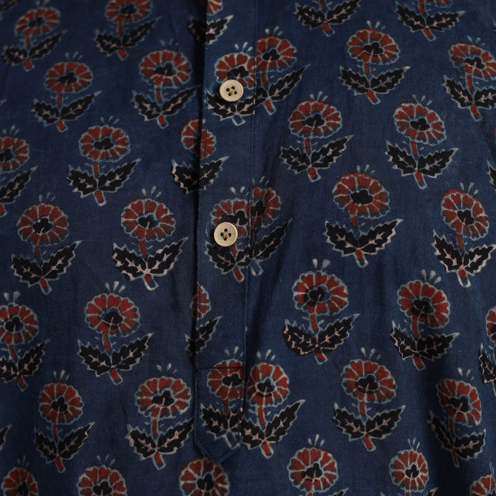 Ajrakh Block Printed Cotton Men Long Kurta 18