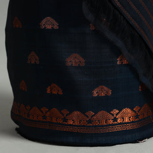 Blue - Assam Handloom Tussar Mekhela Chador with Blouse Piece 13