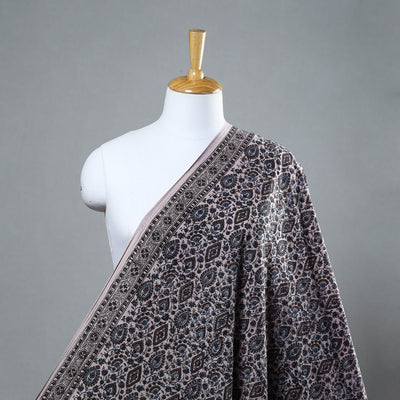 Brown - Natural Dyed Cotton Bagh Print Fabric 04