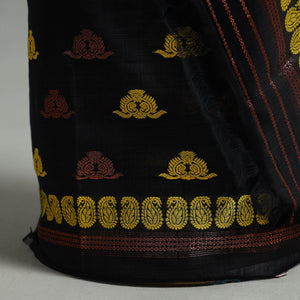 Black - Assam Handloom Tussar Mekhela Chador with Blouse Piece 14