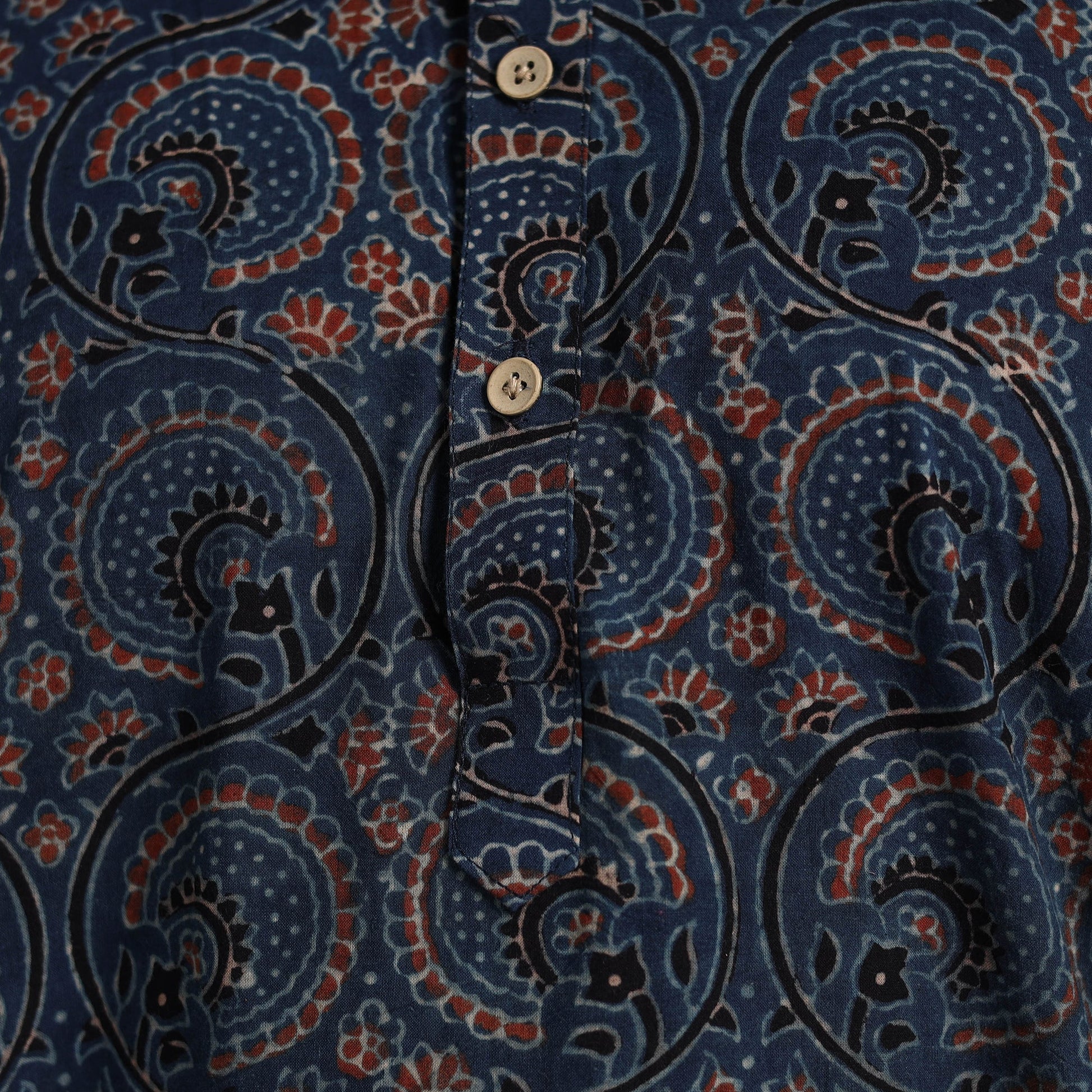 Ajrakh Block Printed Cotton Men Long Kurta 19