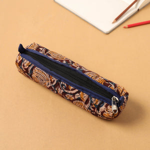 Brown - Handcrafted Quilted Cotton Pencil Pouch 04