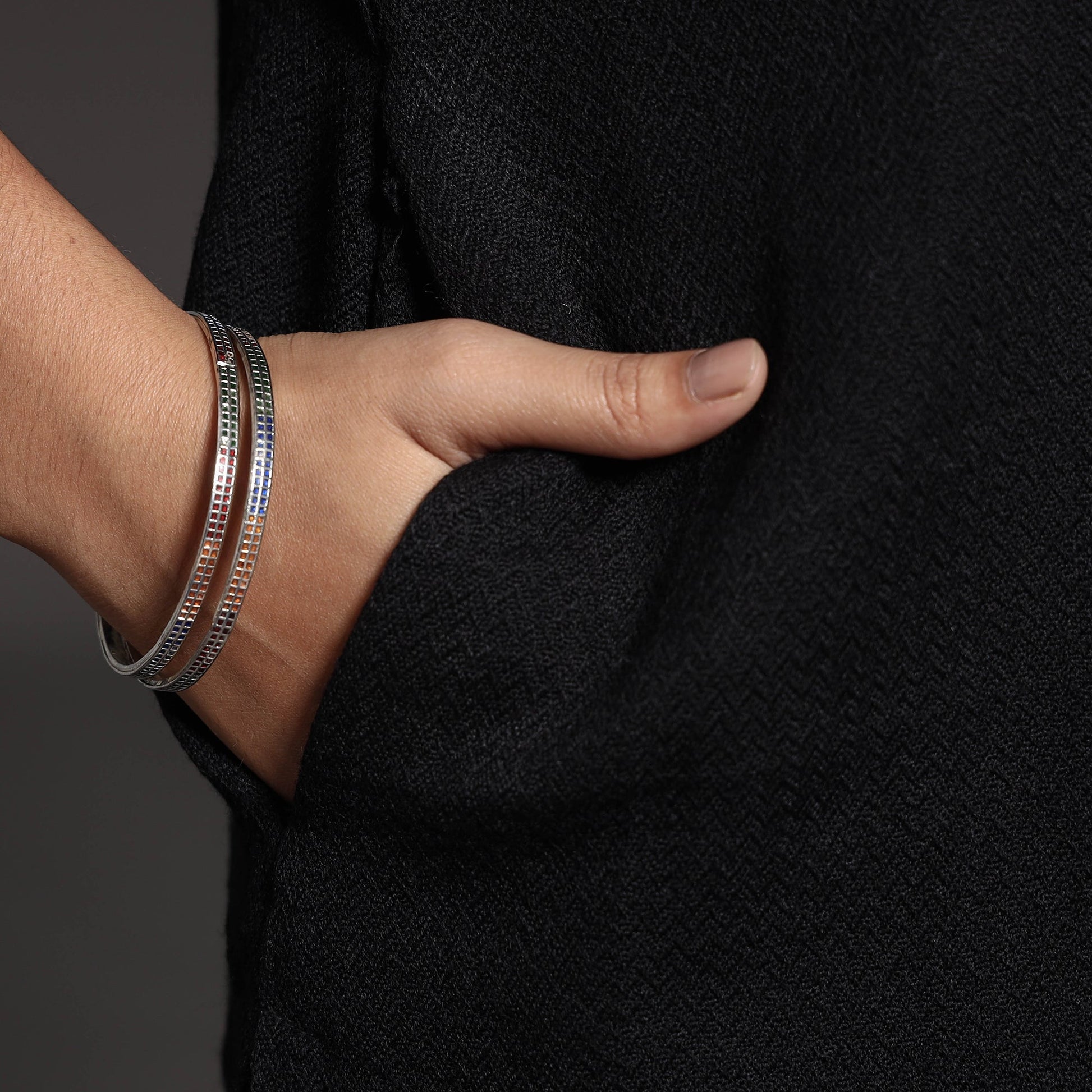 Black - Kumaun Handwoven Straight Merino Woolen Kurta