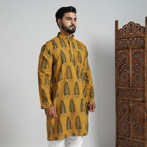 Ajrakh Block Printed Cotton Men Long Kurta 11