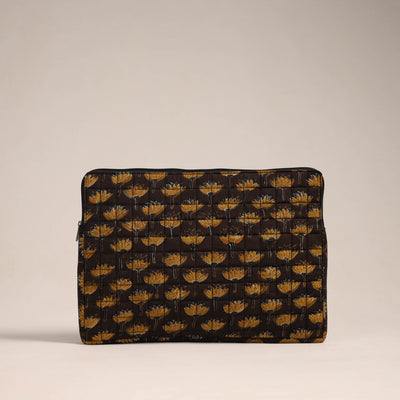 Brown - Handcrafted Quilted Laptop Sleeve (11 x 16 in) 01