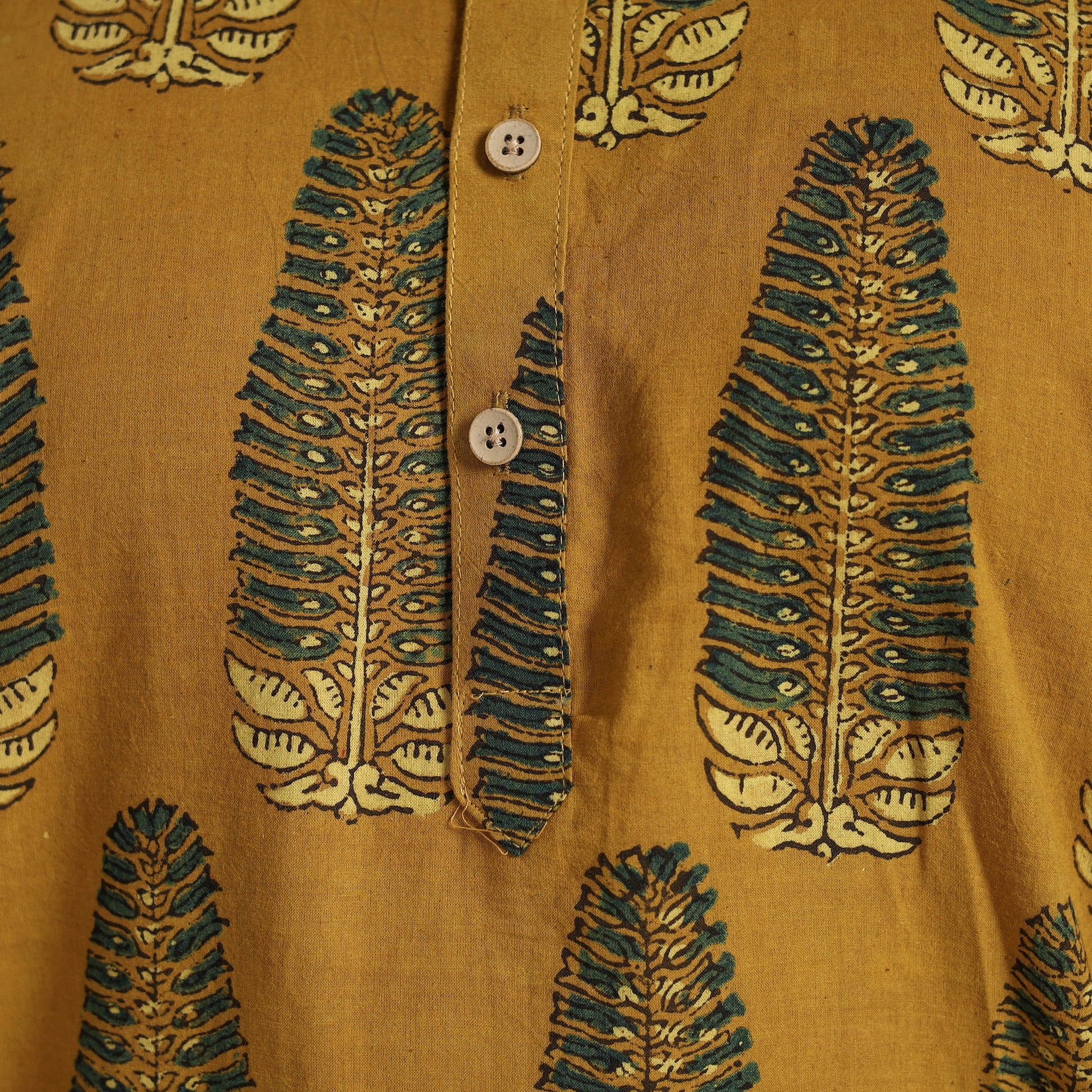 Ajrakh Block Printed Cotton Men Long Kurta 11