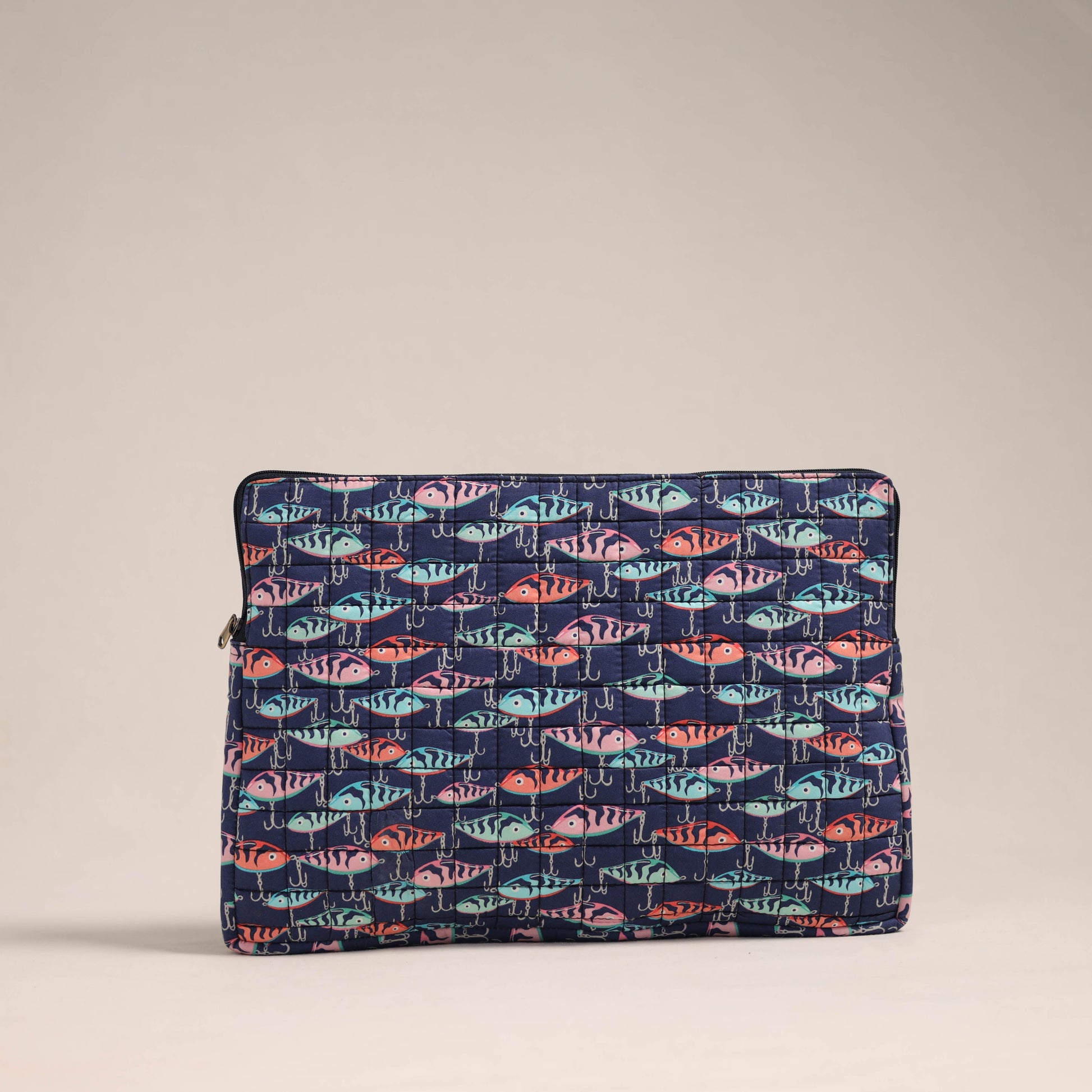 Blue -  Handcrafted Quilted Laptop Sleeve (11 x 16 in) 02