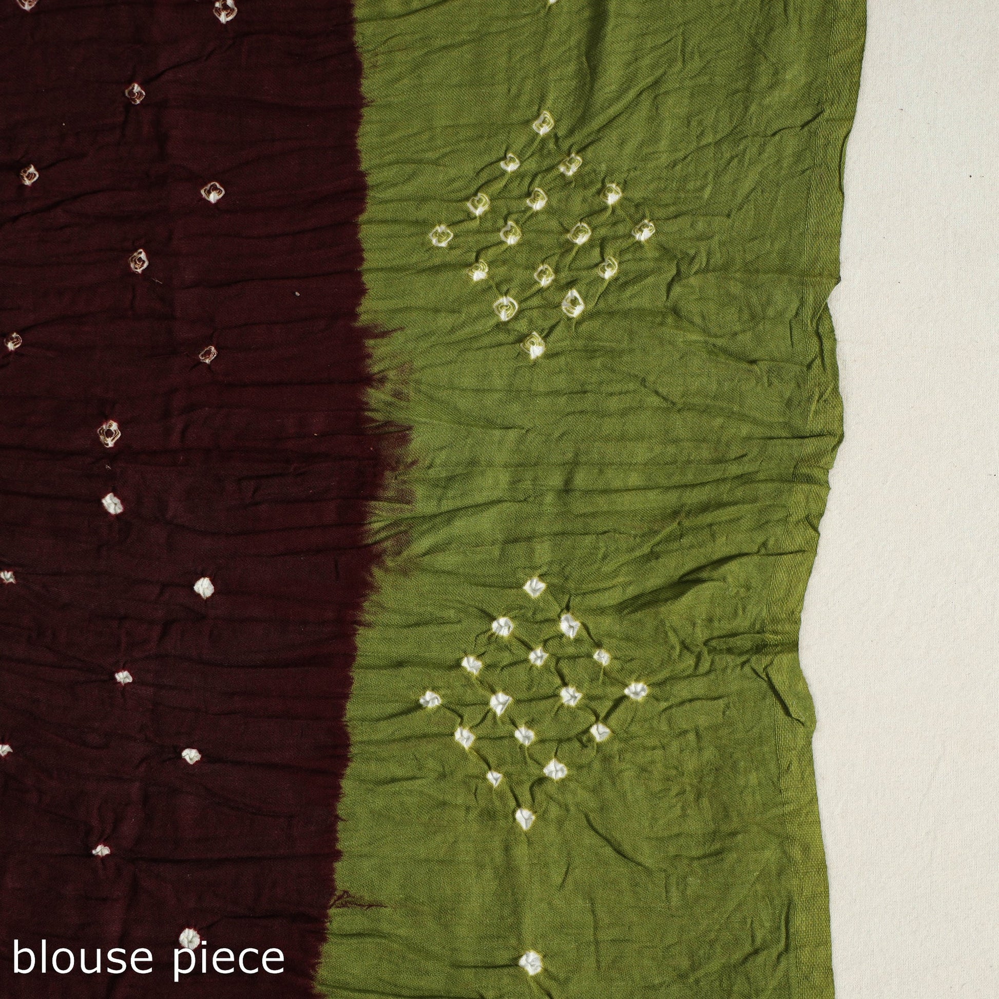 Brown - Kutch Tie-Dye Cotton Bandhani Saree with Blouse Piece 22