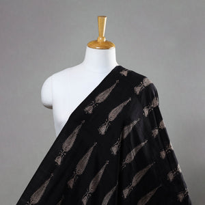 Black - Mulberry Silk Bagh Print Fabric 07