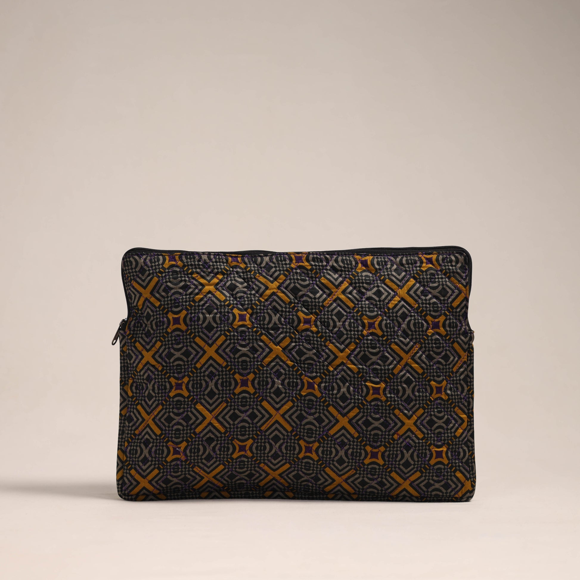 Black - Handcrafted Quilted Laptop Sleeve (11 x 16 in) 08