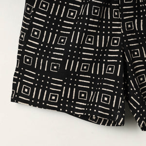 Black - Block Print Cotton Unisex Sanganeri Shorts/Boxer 06