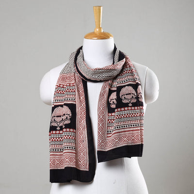 Black - Bagh Hand Block Printed Cotton Stole