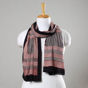 Black - Bagh Hand Block Printed Cotton Stole