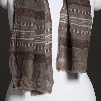 Brown - Akola Hand Block Printed Pure Woolen Stole
