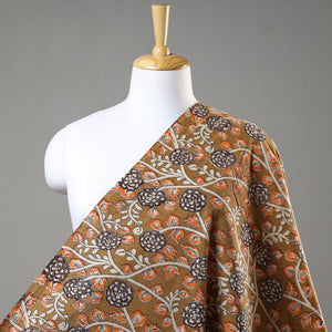 Brown - Kalamkari Printed Cotton Fabric