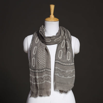 Brown - Akola Hand Block Printed Pure Woolen Stole