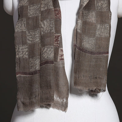 Brown - Akola Hand Block Printed Pure Woolen Stole