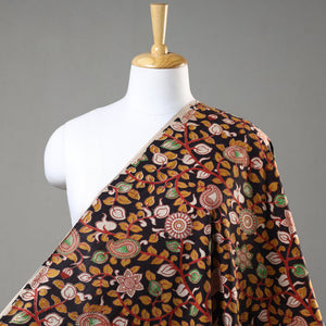Black - Kalamkari Printed Cotton Fabric