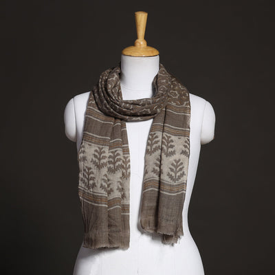 Brown - Akola Hand Block Printed Pure Woolen Stole