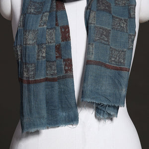 Blue - Akola Hand Block Printed Pure Woolen Stole