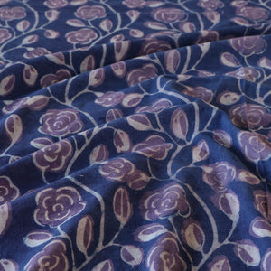 Blue - Block Art Print Cotton Double Bindaas Bed Sheet (110 x 93 in)