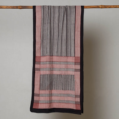 Black - Bagh Hand Block Printed Cotton Stole