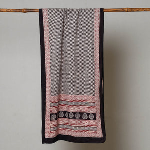 Black - Bagh Hand Block Printed Cotton Stole