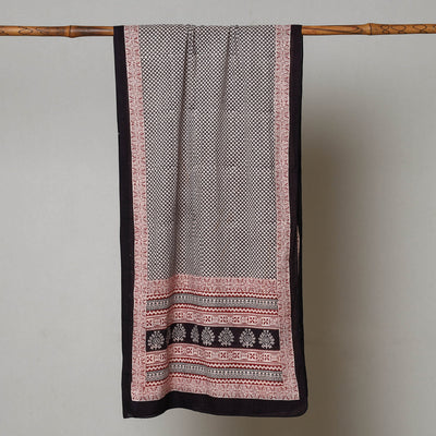 Black - Bagh Hand Block Printed Cotton Stole