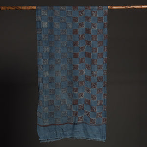 Blue - Akola Hand Block Printed Pure Woolen Stole