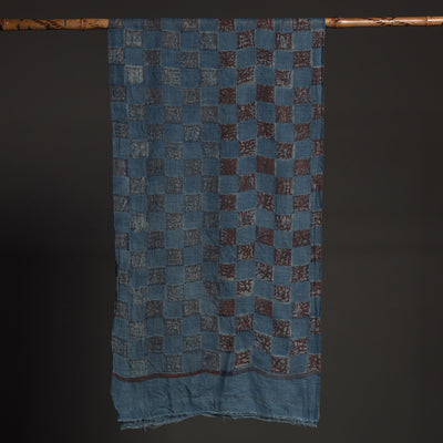 Blue - Akola Hand Block Printed Pure Woolen Stole