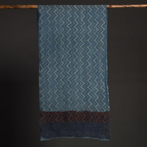 Blue - Akola Hand Block Printed Pure Woolen Stole