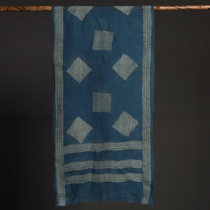 Blue - Akola Hand Block Printed Pure Woolen Stole