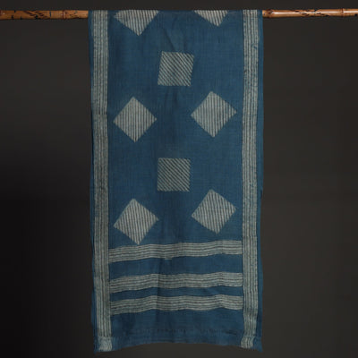 Blue - Akola Hand Block Printed Pure Woolen Stole
