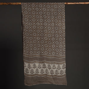 Brown - Akola Hand Block Printed Pure Woolen Stole