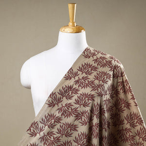 Brown - Mangalgiri Block Printed Handwoven Cotton Fabric