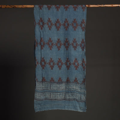 Blue - Akola Hand Block Printed Pure Woolen Stole