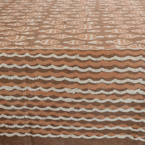 Brown - Block Art Print Cotton Double Bindaas Bed Sheet (110 x 93 in)