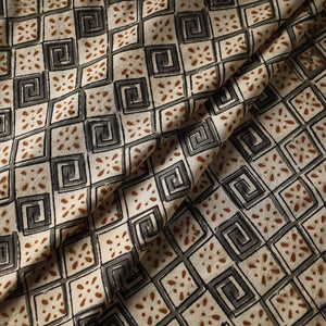 Beige - Kalamkari Block Printed Cotton Fabric