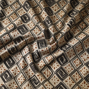 Beige - Kalamkari Block Printed Cotton Fabric