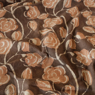 Brown - Block Art Print Cotton Double Bindaas Bed Sheet (110 x 93 in)