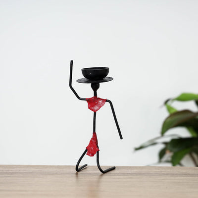 Bastar Tribal Wrought Iron Candle Stand