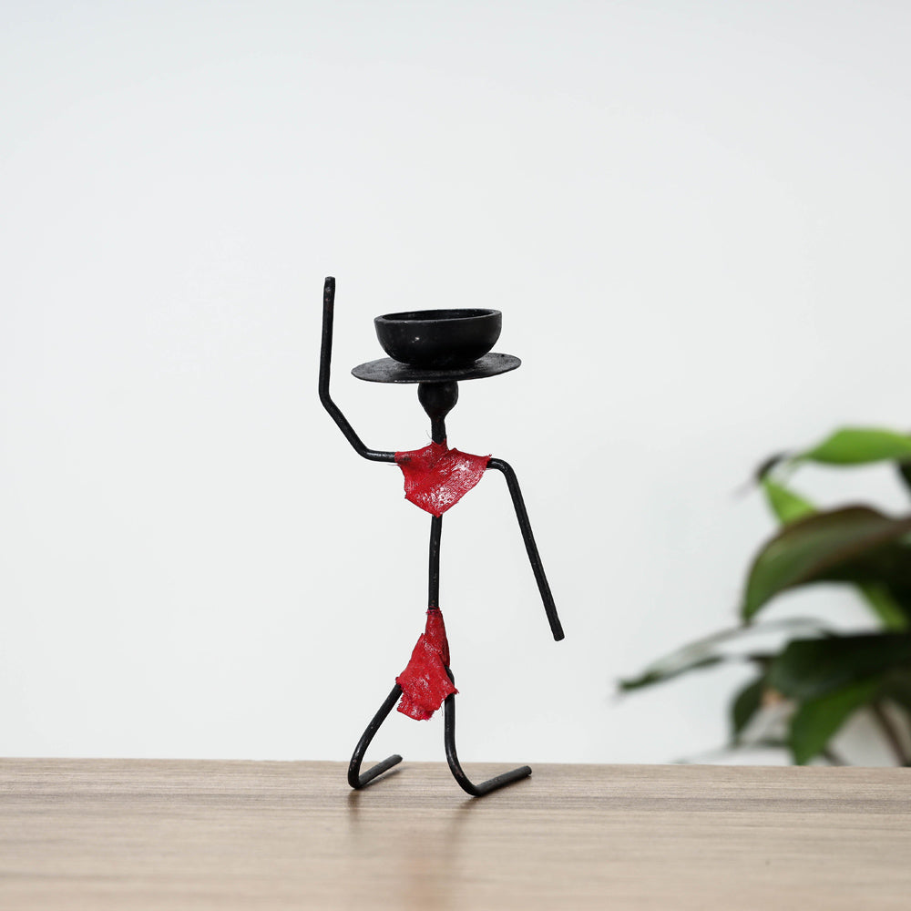 Bastar Tribal Wrought Iron Candle Stand