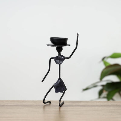 Bastar Tribal Wrought Iron Candle Stand