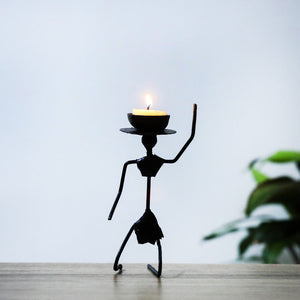 Bastar Tribal Wrought Iron Candle Stand