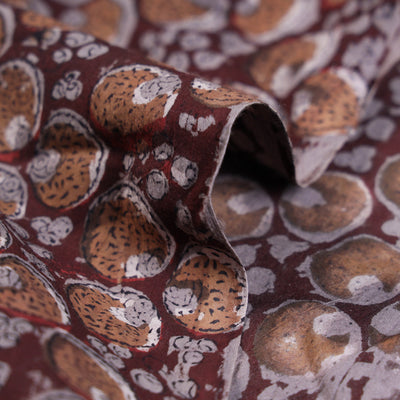 Brown - Dabu Bagru Block Print Cotton Fabric